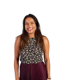 Cut out of teacher smiling at camera