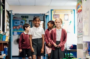 Primary school children in classroom